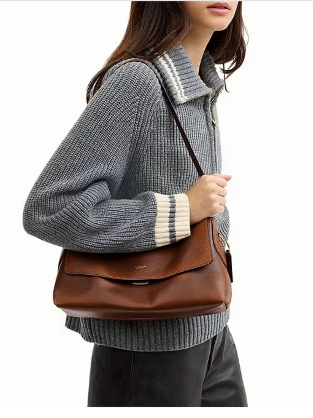NWT Coach Loved Brown Leather Flap Shoulder Bag….part of Coach’s 8/5 drop - Picture 8 of 10